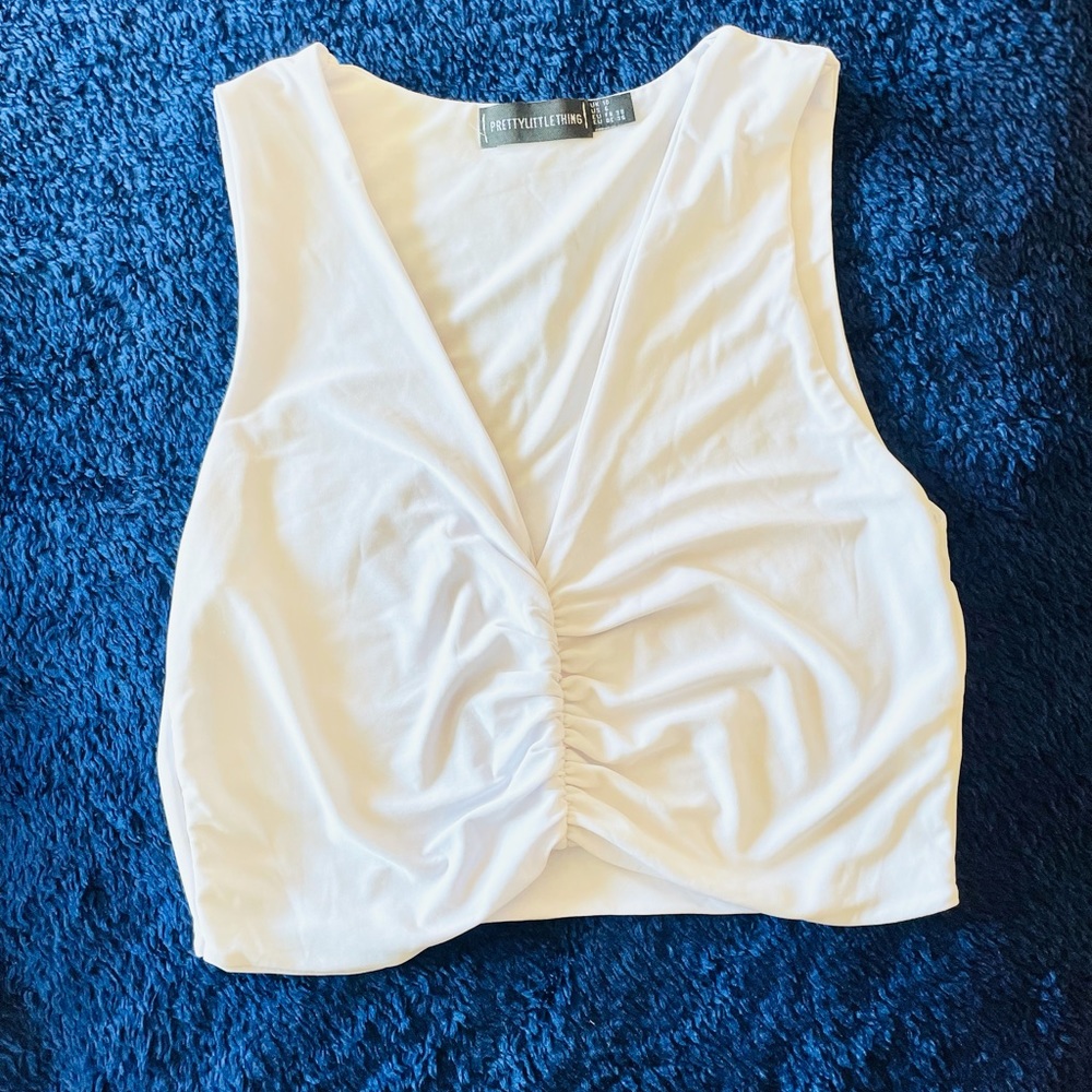 Pretty Little Thing White Crop Top